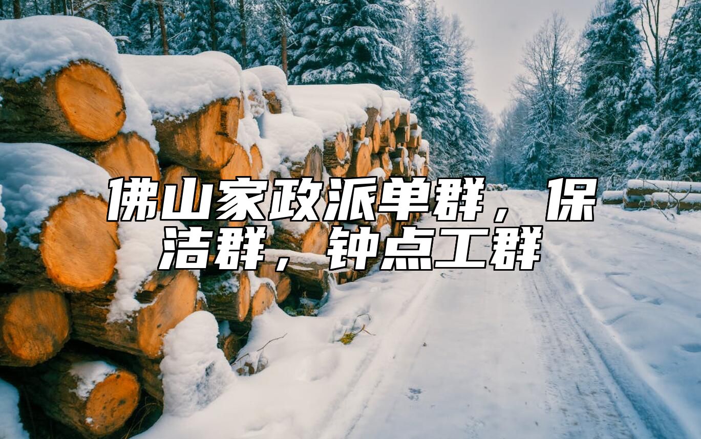 佛山家政派单群，保洁群，钟点工群