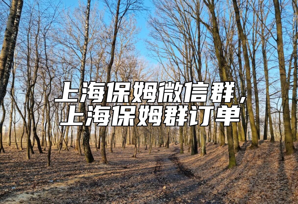 上海保姆微信群，上海保姆群订单