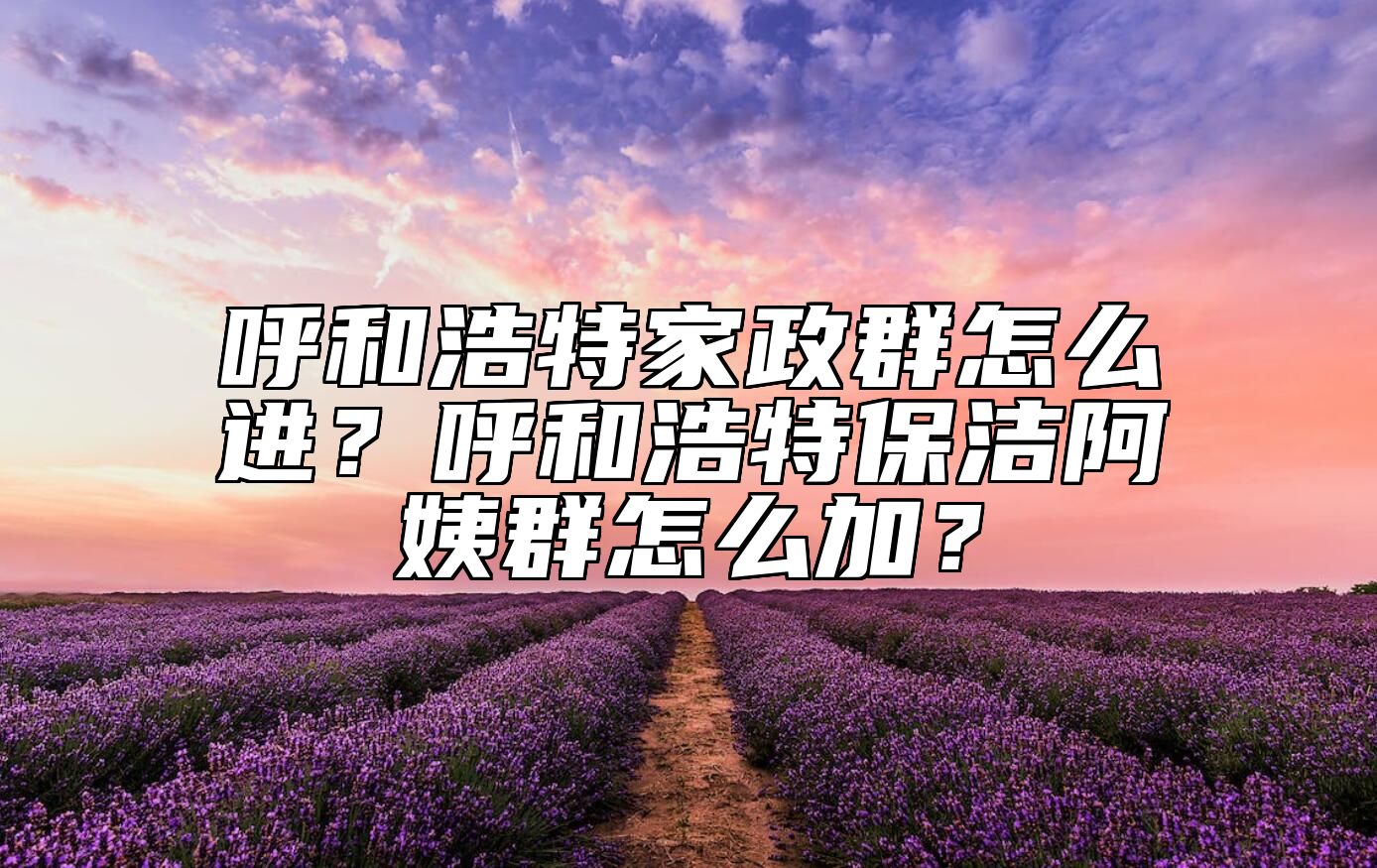 呼和浩特家政群怎么进？呼和浩特保洁阿姨群怎么加？