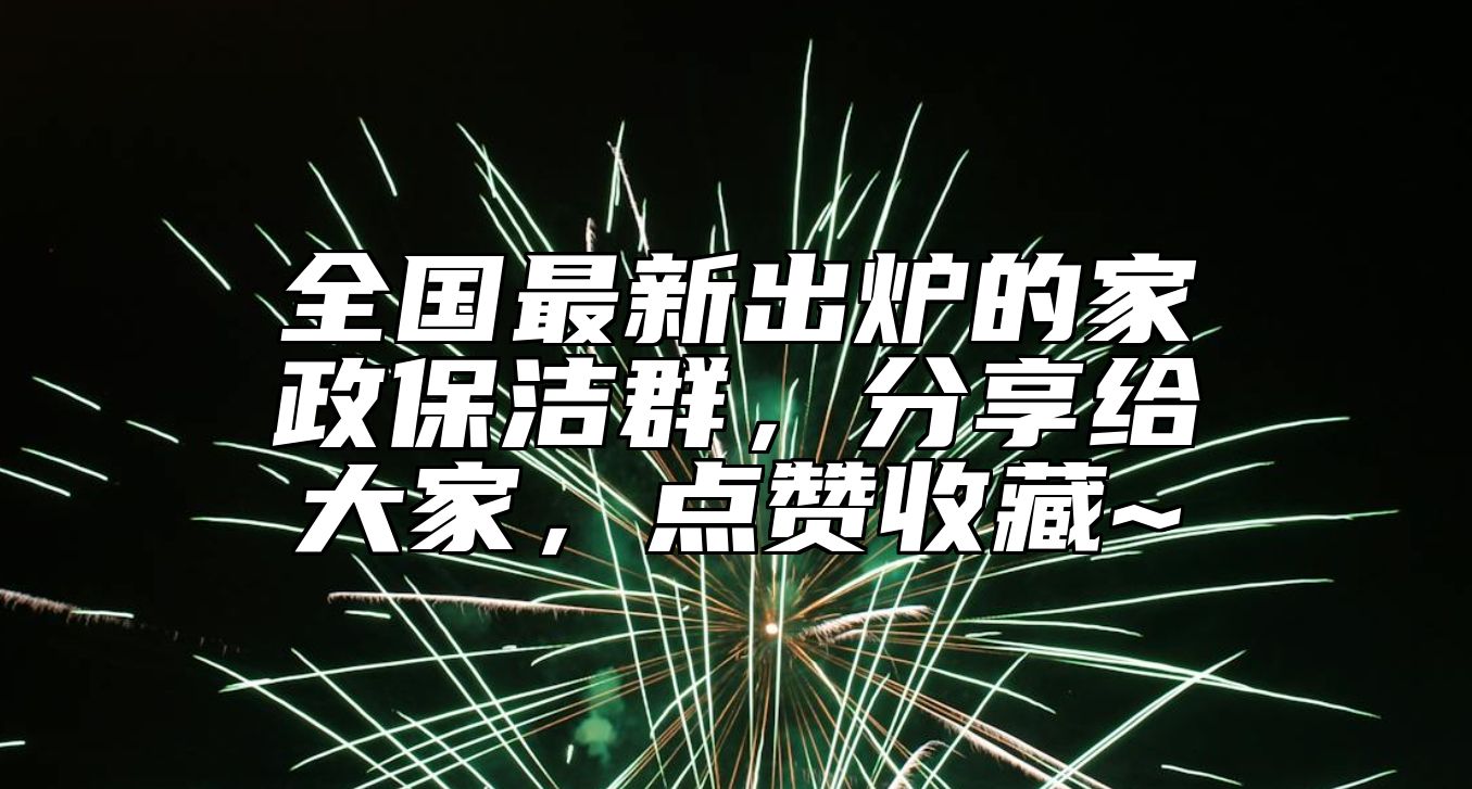 全国最新出炉的家政保洁群，分享给大家，点赞收藏~