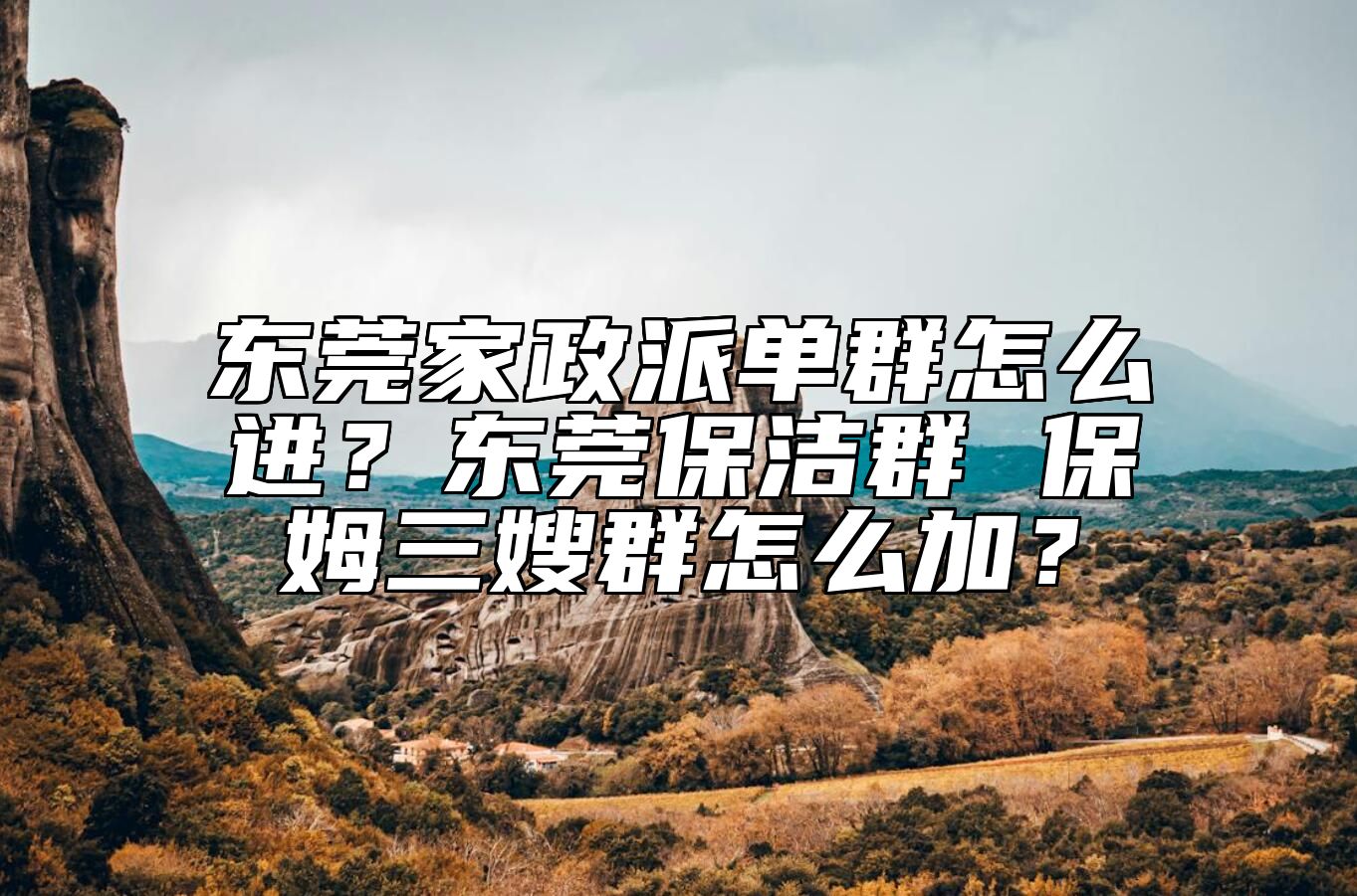 东莞家政派单群怎么进？东莞保洁群 保姆三嫂群怎么加？