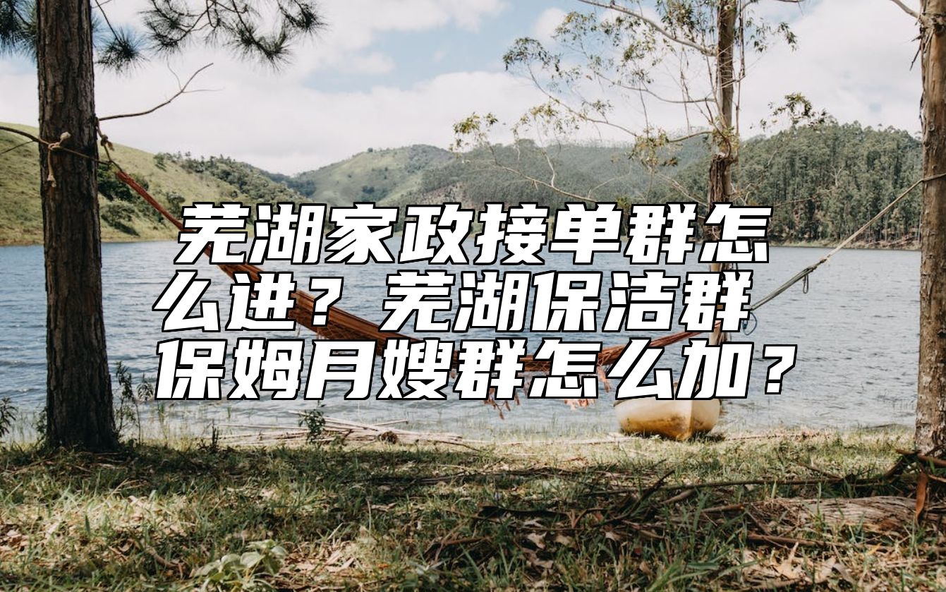 芜湖家政接单群怎么进？芜湖保洁群 保姆月嫂群怎么加？