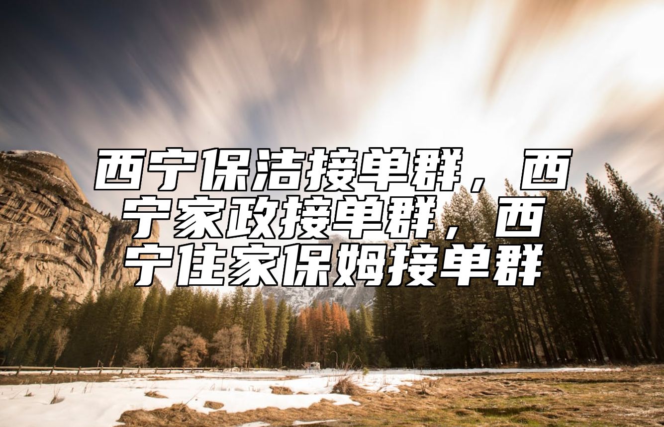 西宁保洁接单群，西宁家政接单群，西宁住家保姆接单群