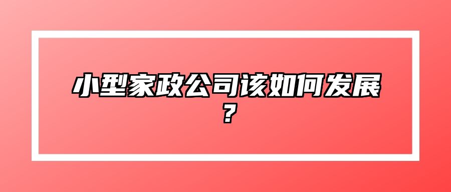 小型家政公司该如何发展？ 