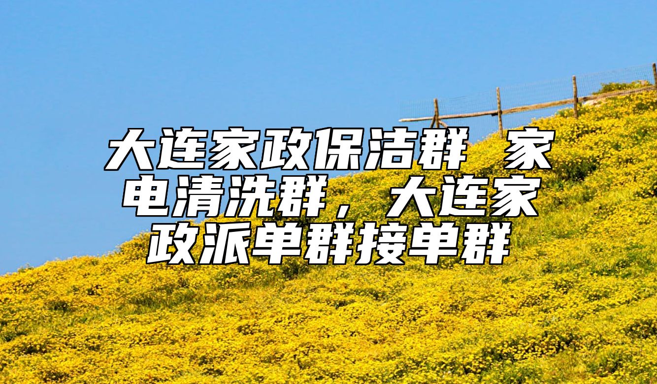 大连家政保洁群 家电清洗群，大连家政派单群接单群 