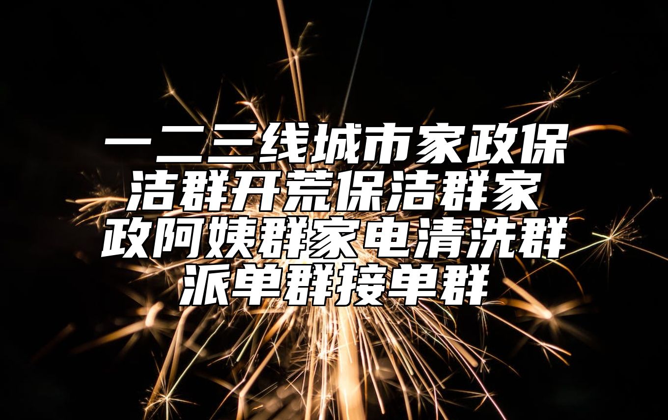 一二三线城市家政保洁群开荒保洁群家政阿姨群家电清洗群派单群接单群 