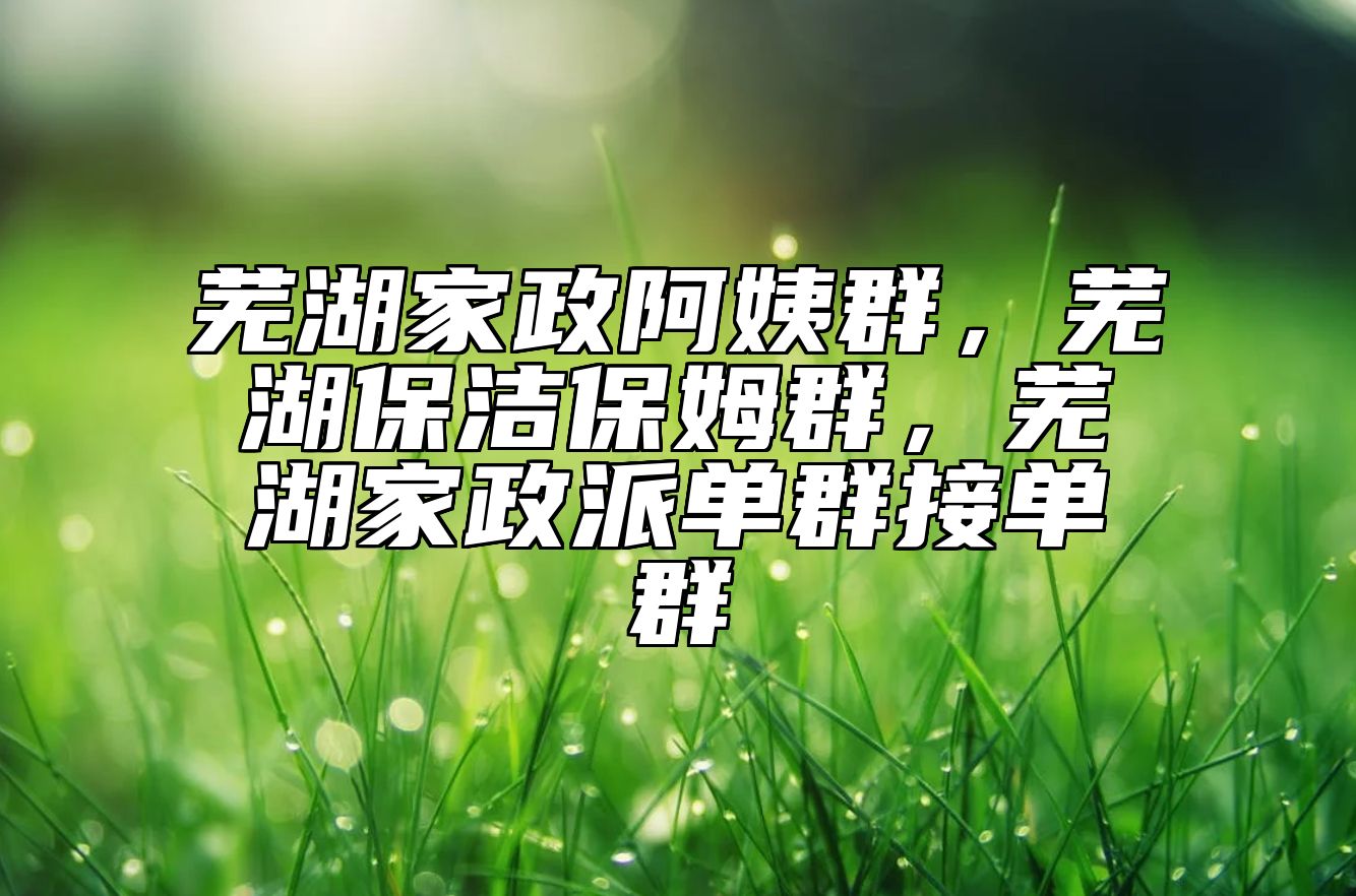 芜湖家政阿姨群，芜湖保洁保姆群，芜湖家政派单群接单群 