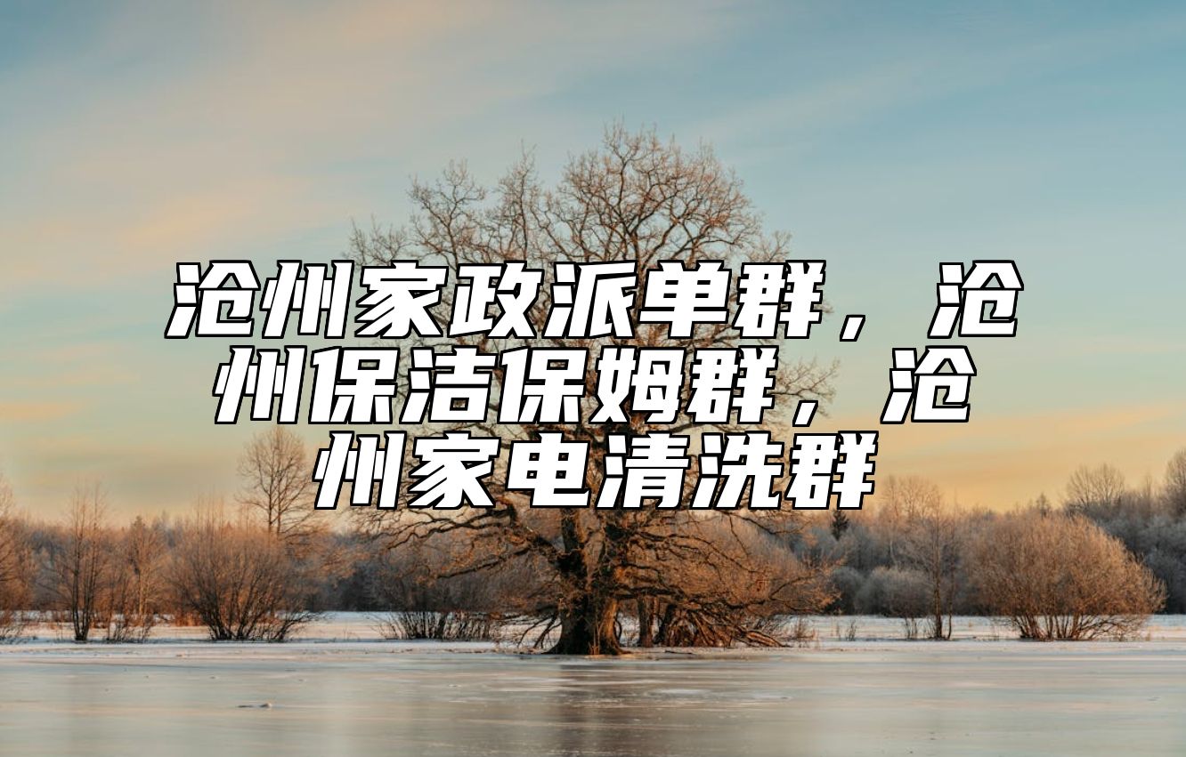 沧州家政派单群，沧州保洁保姆群，沧州家电清洗群 