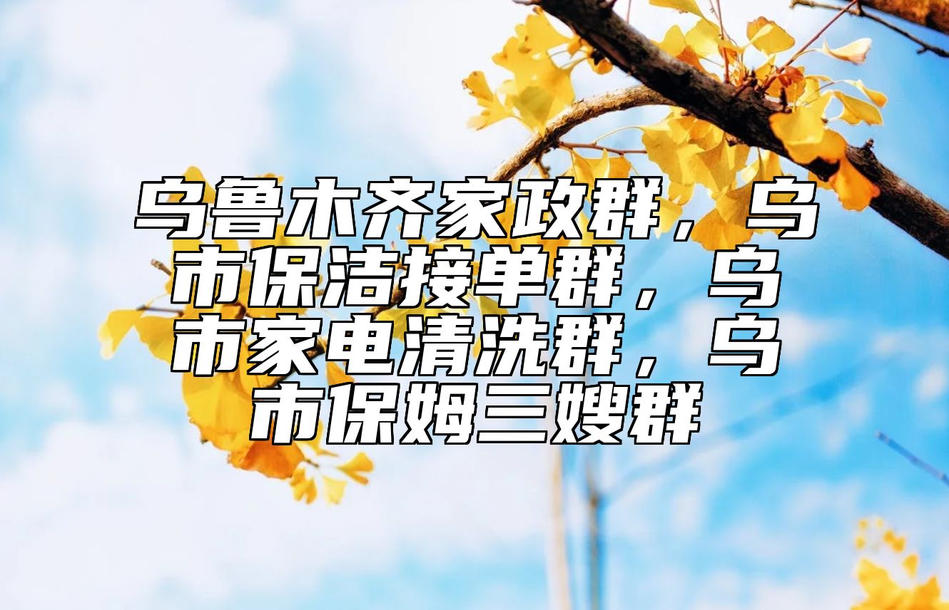 乌鲁木齐家政群，乌市保洁接单群，乌市家电清洗群，乌市保姆三嫂群