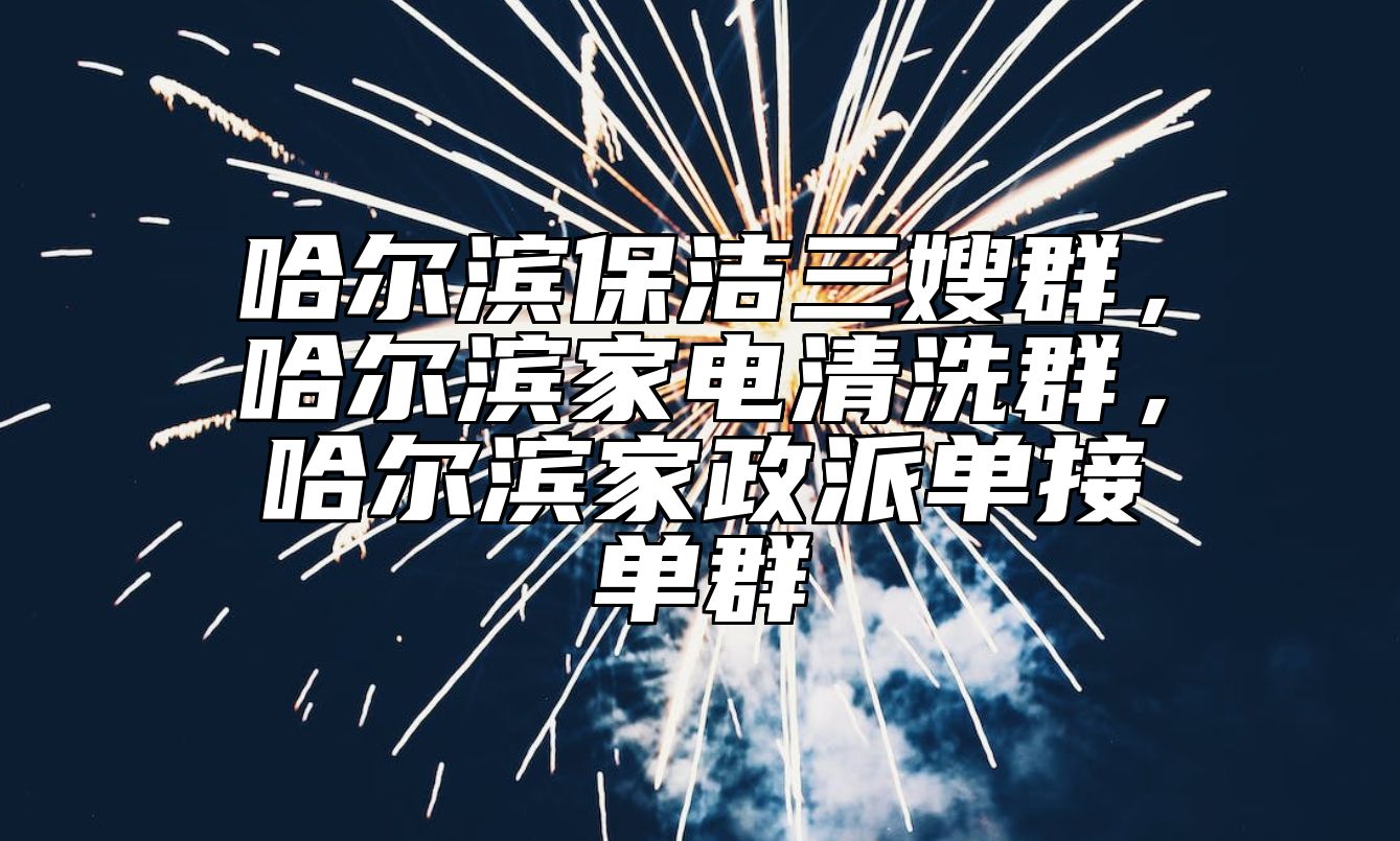 哈尔滨保洁三嫂群，哈尔滨家电清洗群，哈尔滨家政派单接单群