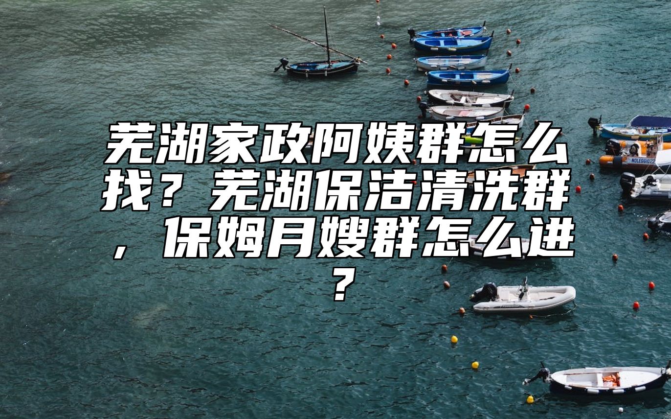 芜湖家政阿姨群怎么找？芜湖保洁清洗群，保姆月嫂群怎么进？