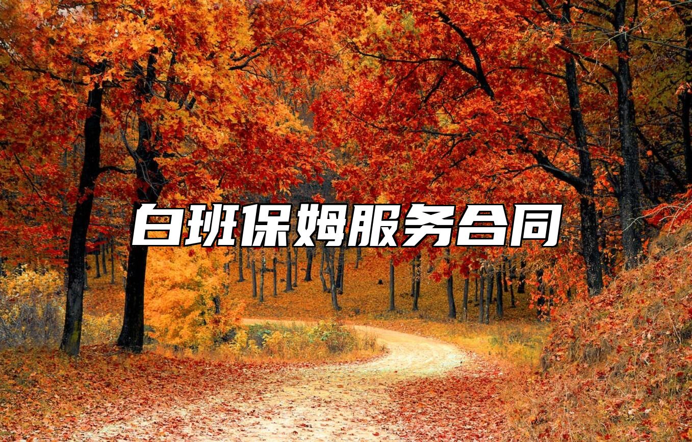 白班保姆服务合同 
