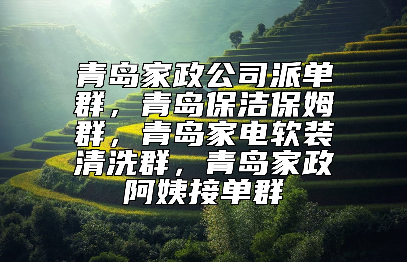 青岛家政公司派单群，青岛保洁保姆群，青岛家电软装清洗群，青岛家政阿姨接单群 