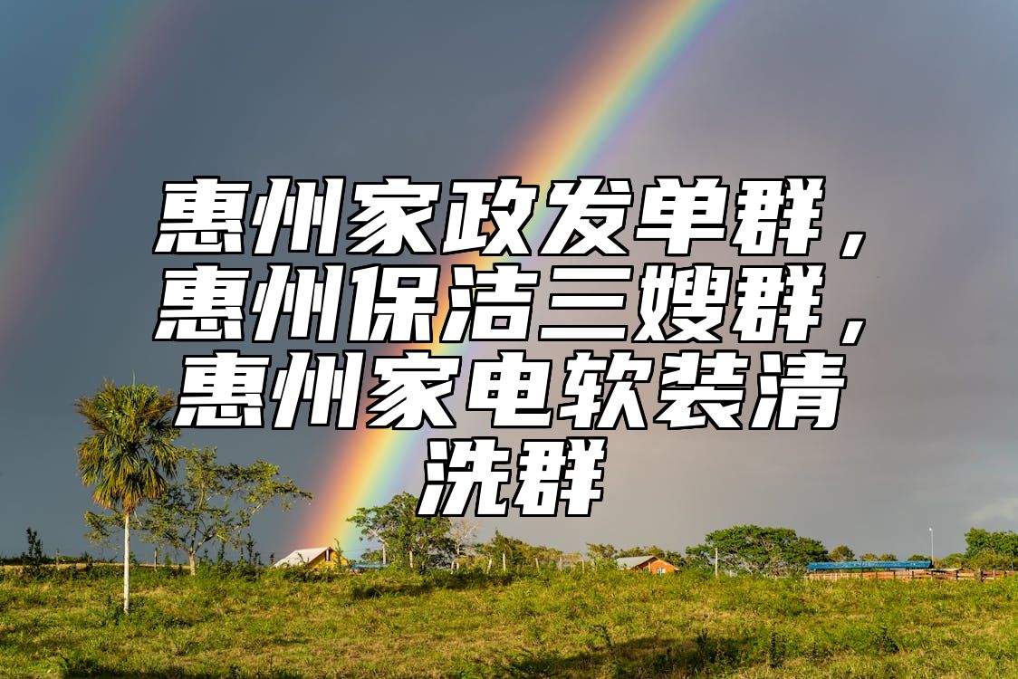 惠州家政发单群，惠州保洁三嫂群，惠州家电软装清洗群 