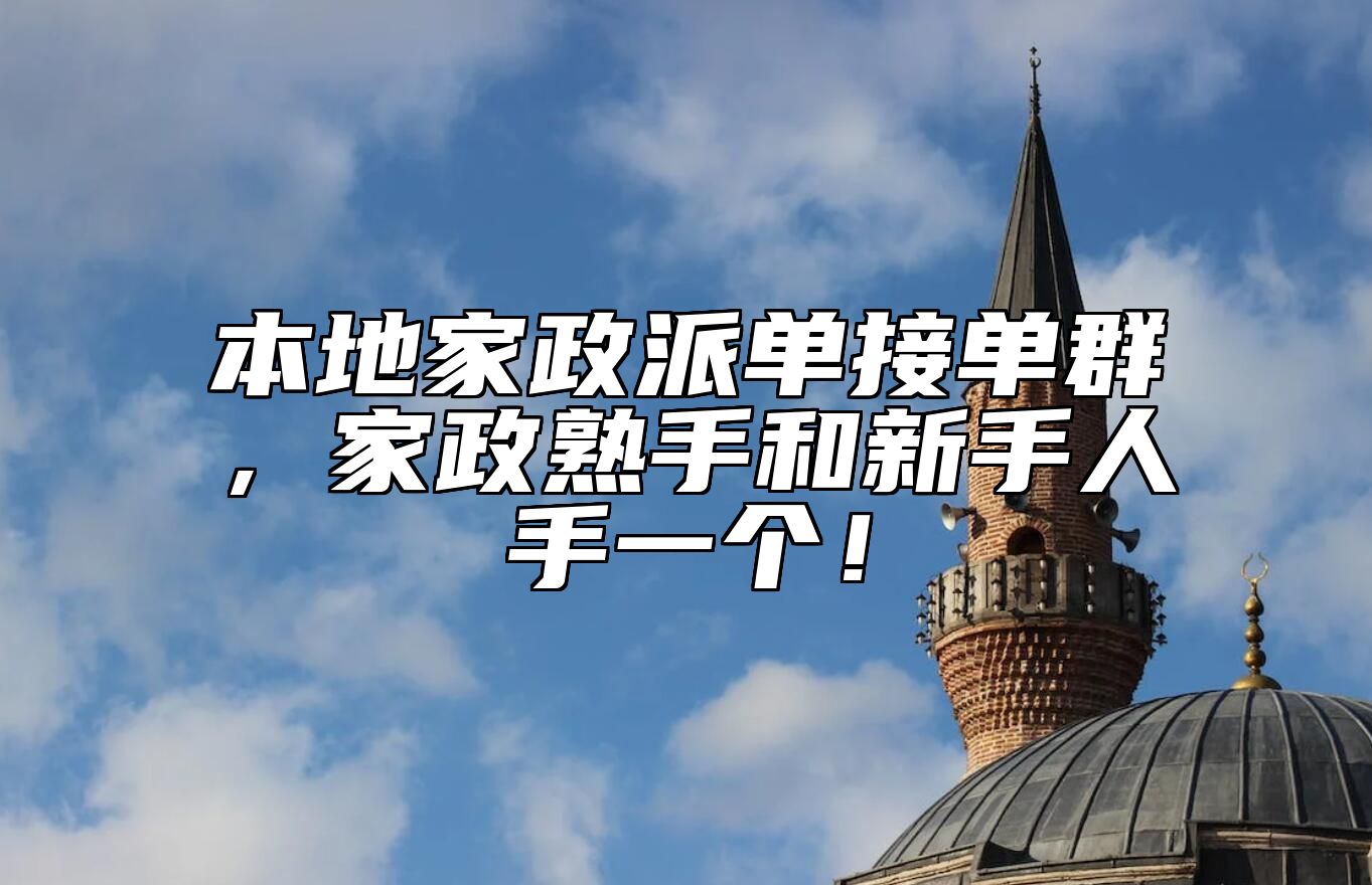 本地家政派单接单群，家政熟手和新手人手一个！